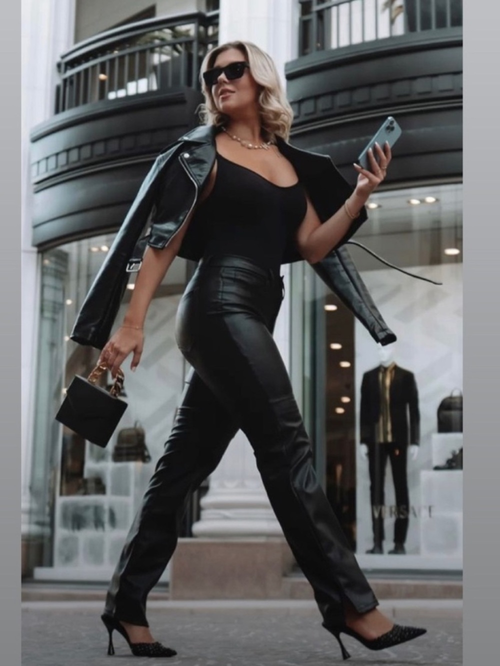 Newport News Black Leather Pants 16W